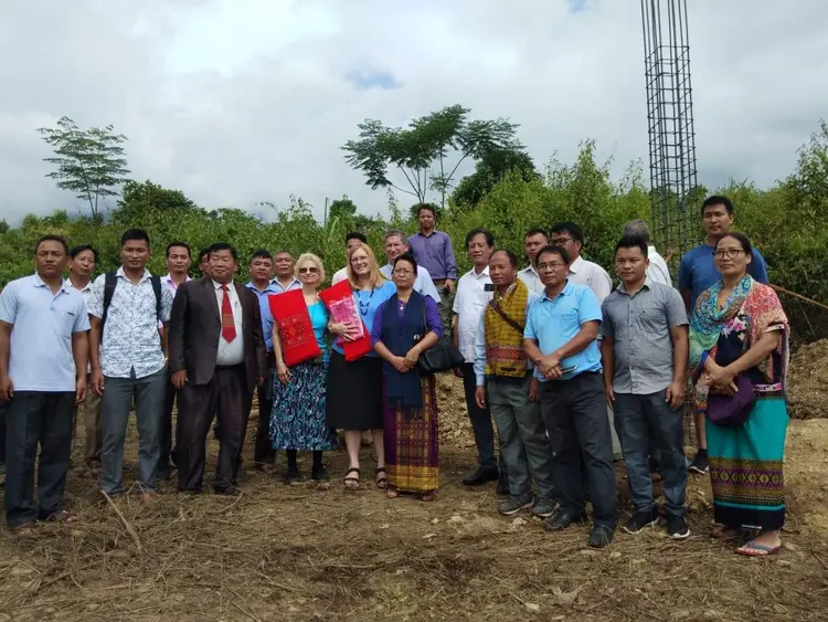 Pastor Randy Johnson Erected NTS Building Corner Pillar on 8th September 2018 